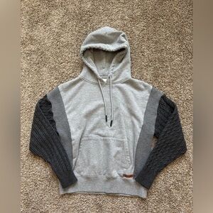 BKE sweatshirt cable knit sweater sleeves hoodie